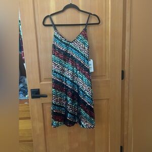 Leith Women’s NWT Sequin Spaghetti Strap Mini Party Rainbow Dress. Medium